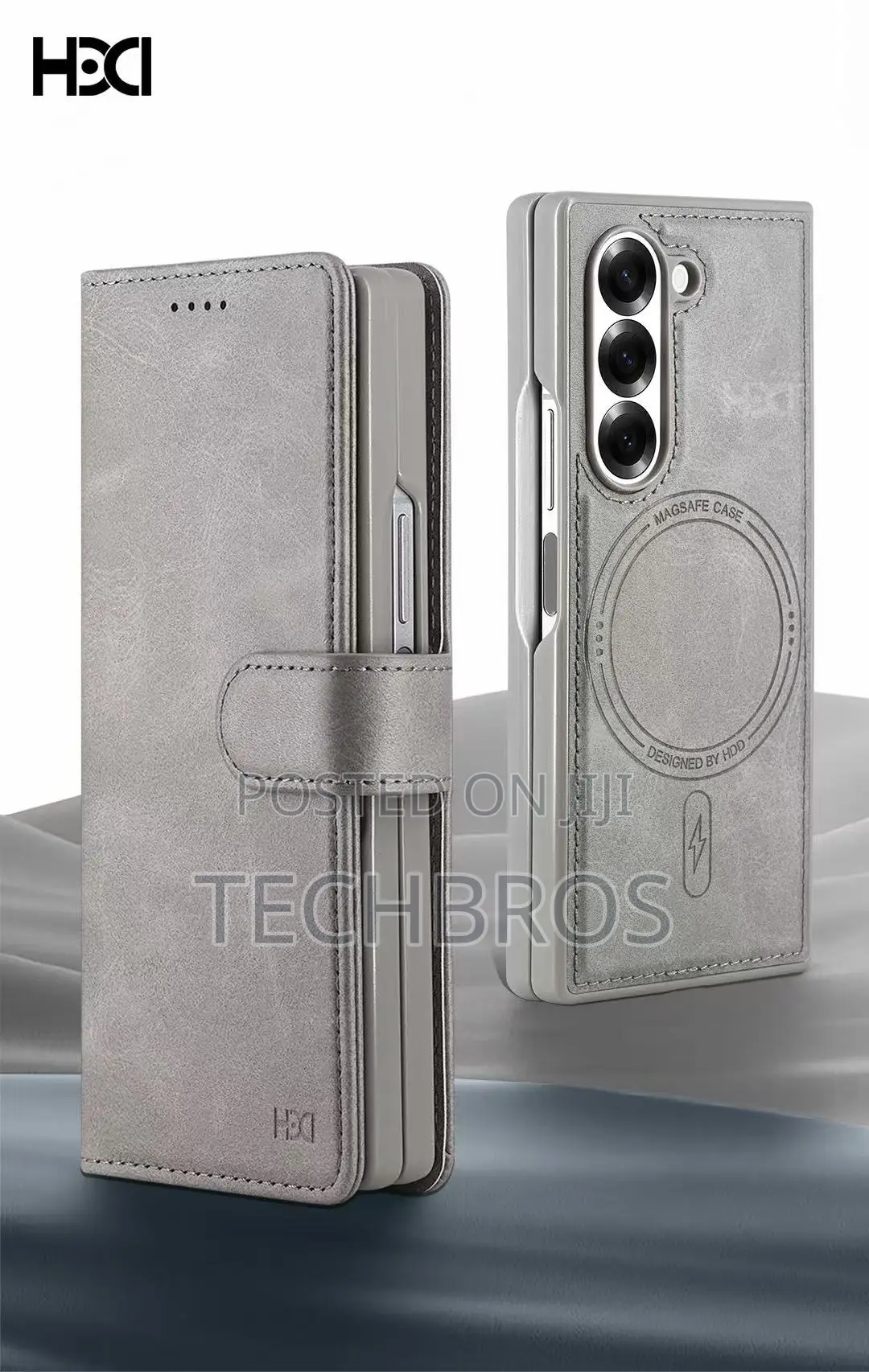 Galaxy Fold 7 Leather Case With Protector And Wireless Charging