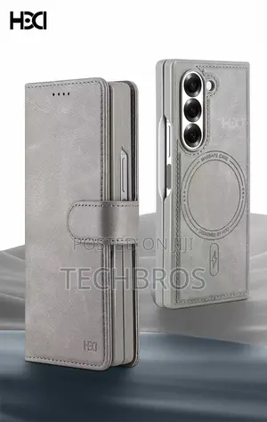 Galaxy Fold 7 Leather Case With Protector And Wireless Charging