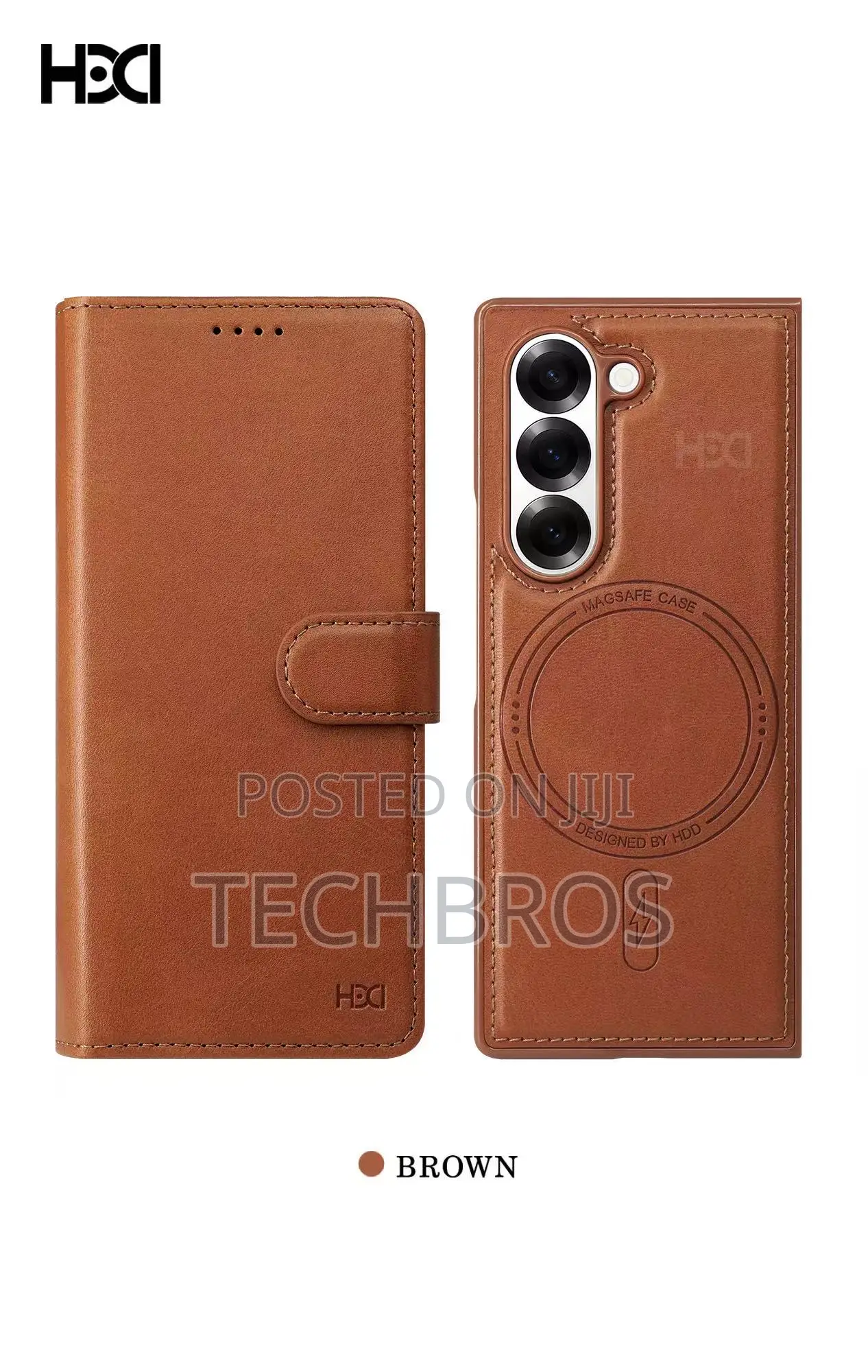 Galaxy Fold 7 Leather Case With Protector And Wireless Charging