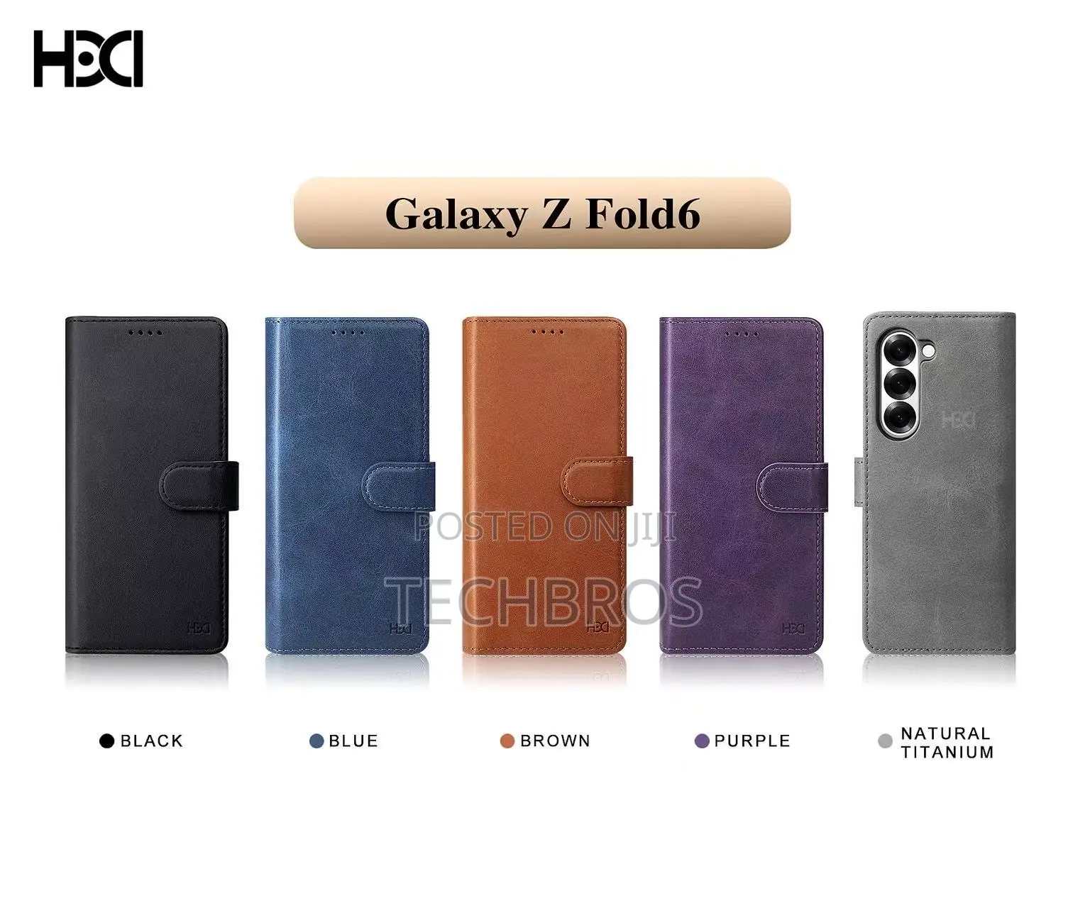 Galaxy Fold 6 Leather Case With Protector And Wireless Charging