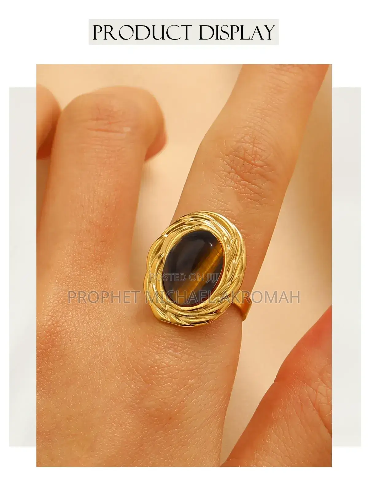 Tiger Eye Ring Stainless Steel