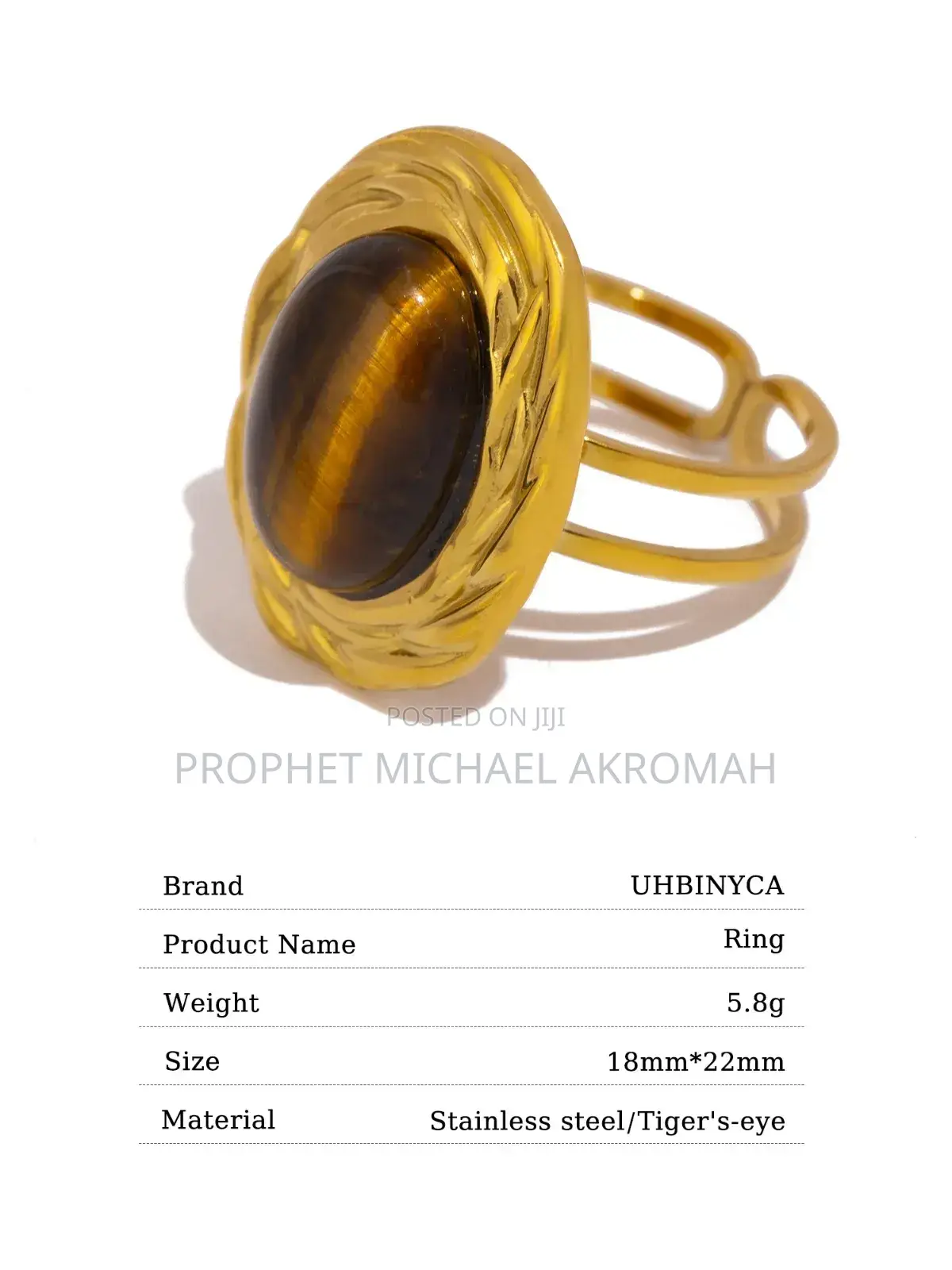 Tiger Eye Ring Stainless Steel