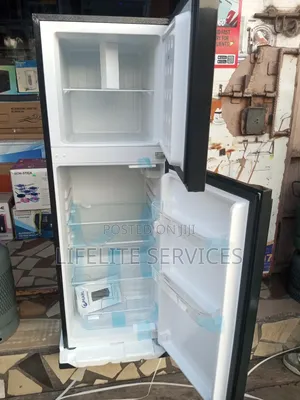 Pear Fridge /.Black Glass Door - 136 Litres