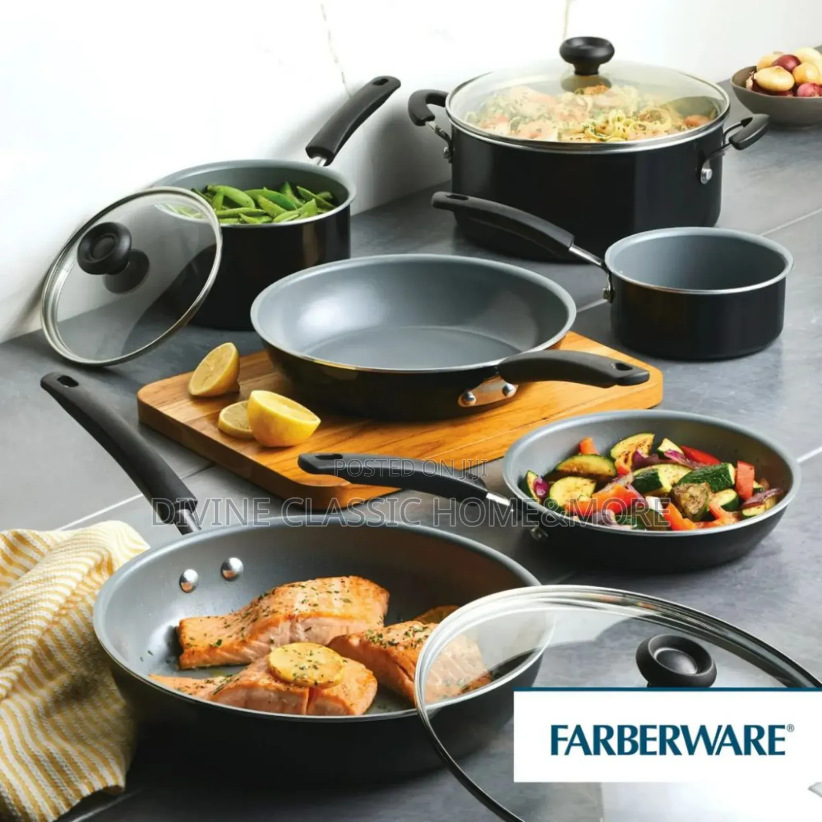 Farberware 14 PCS Ceramic Nonstick Cookware Set With Cooking Tools