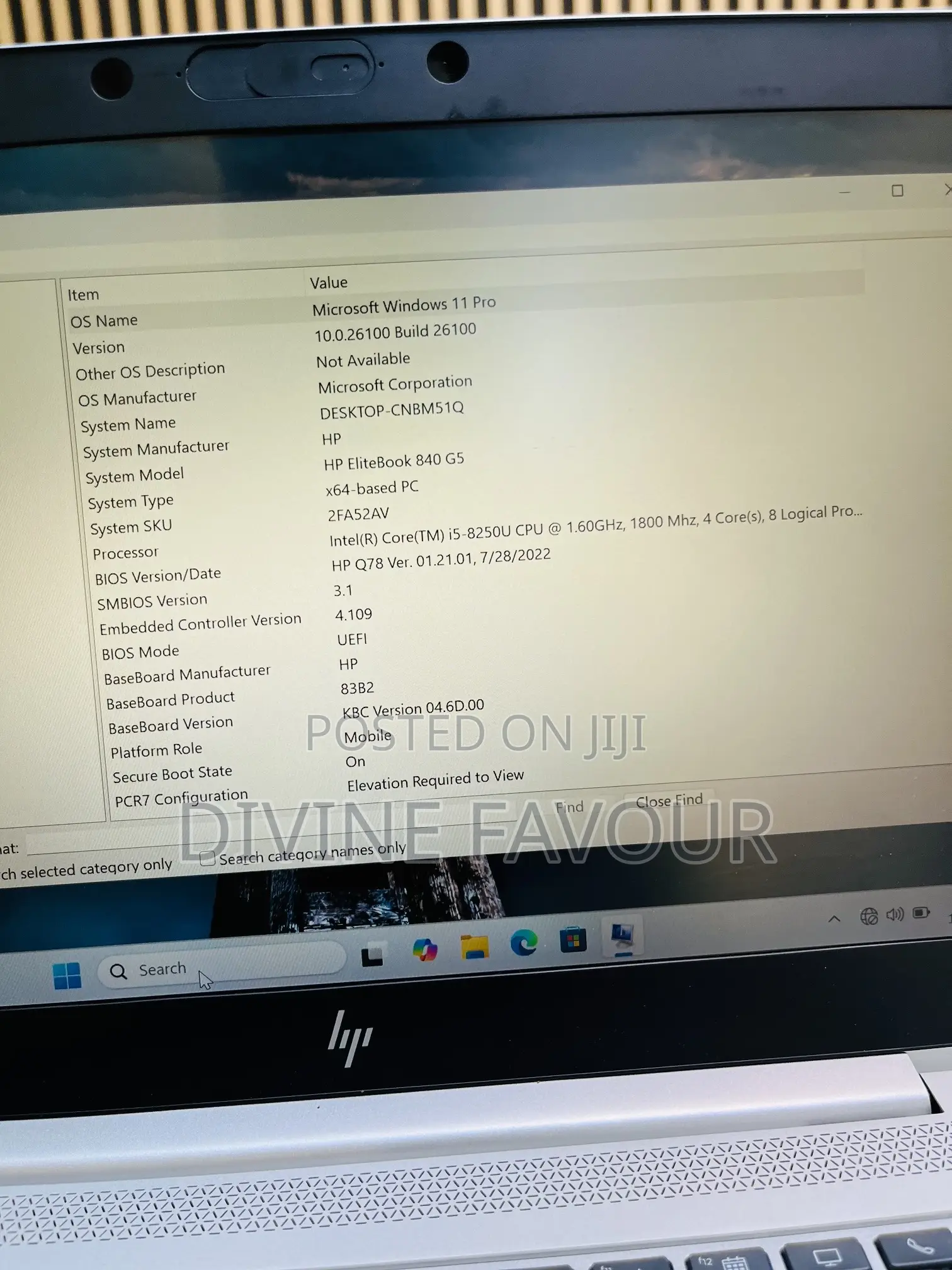 Laptop HP EliteBook 840 G5 8GB Intel Core I5 SSD 256GB