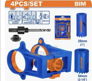4pcs Door Lock Installation Hole Saw Set With Plastic Guide Wkj2404