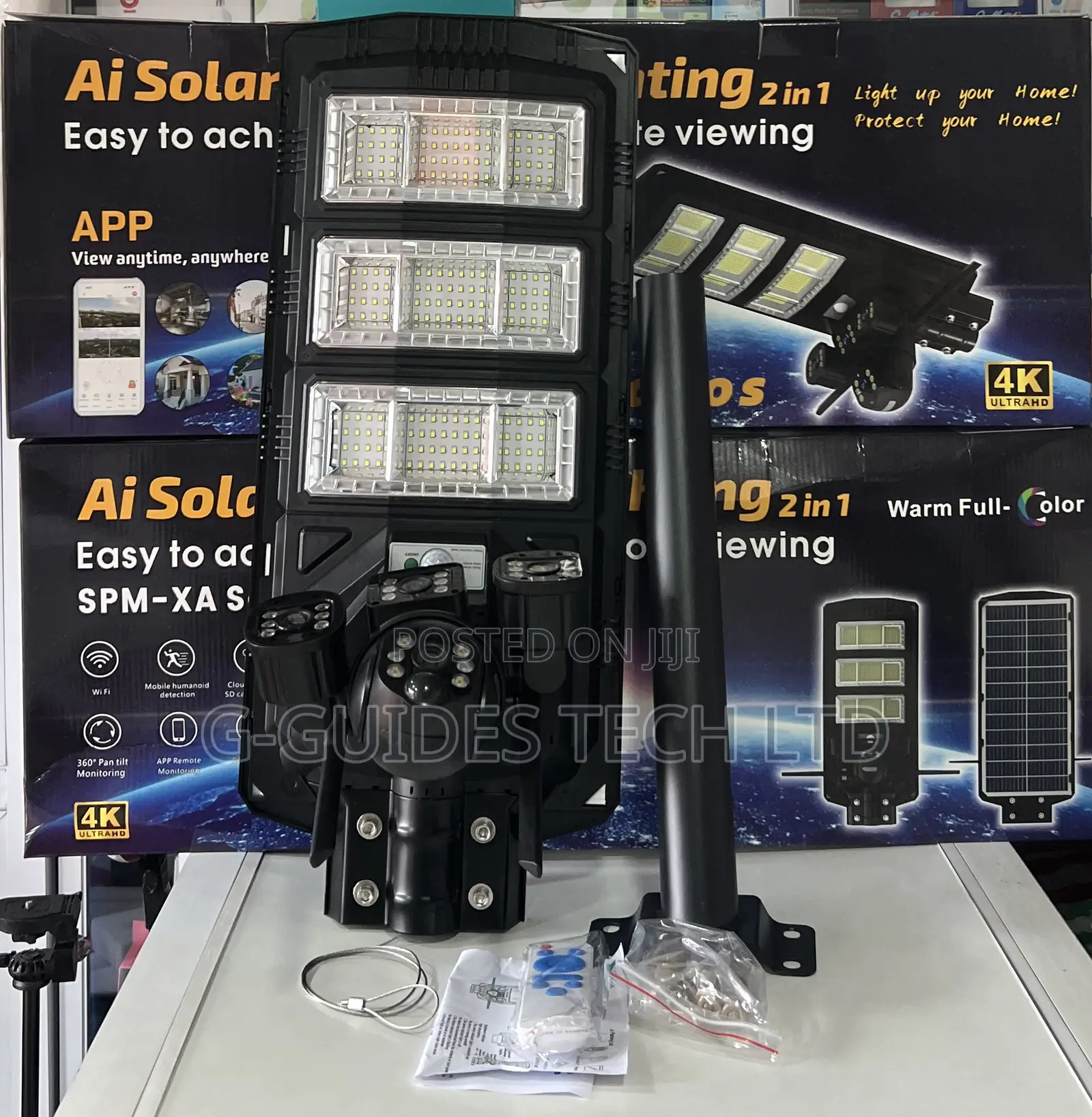 Ultra 4g Ai Solar PTZ Camera Triple-Lens With Streetlights
