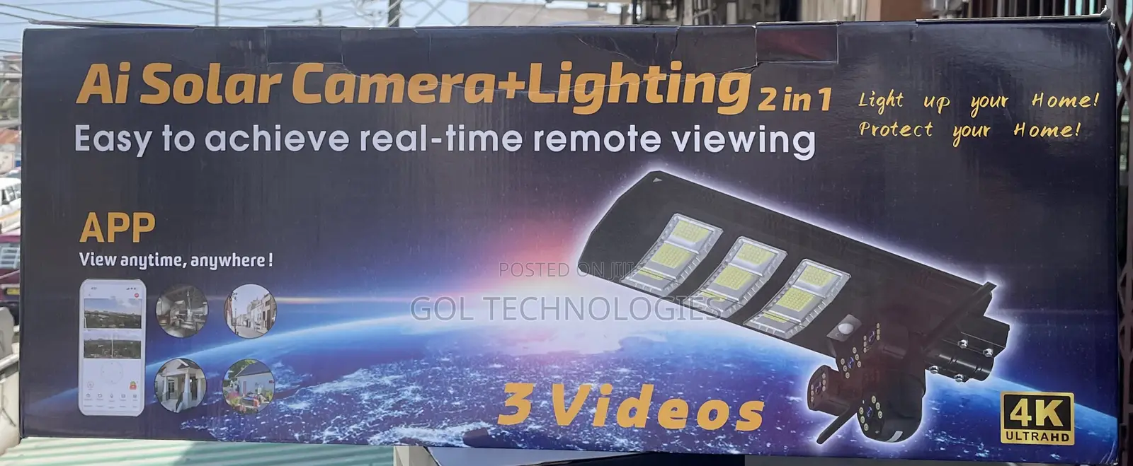 Solar Camera 4g 3 Lens Street Light 450w