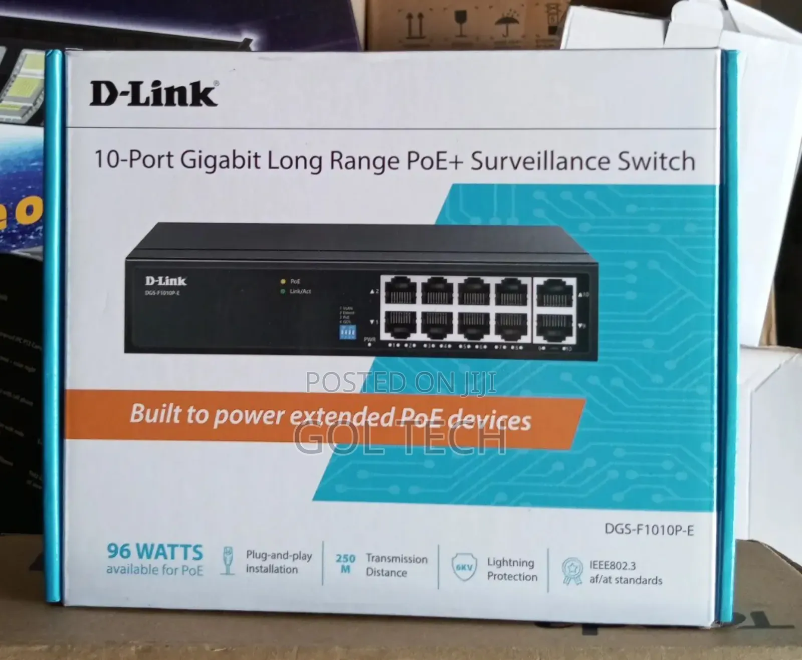 D-Link 10port Gigabit Long Range Poe Surveillance Switch DGS-F1010p-E