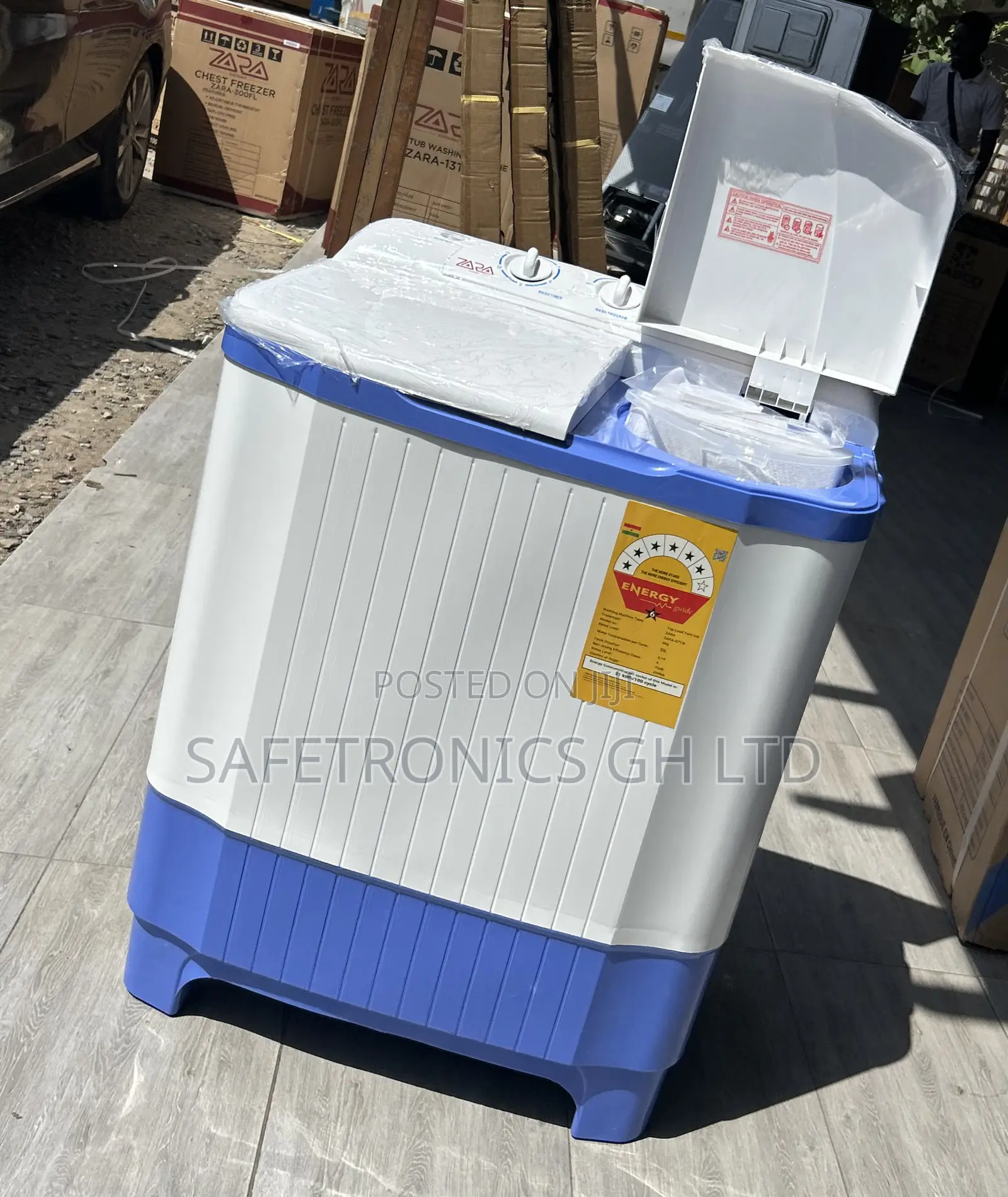 Semiautomatic Zara 7kg Topload Twintub White.Blue Washingmachine