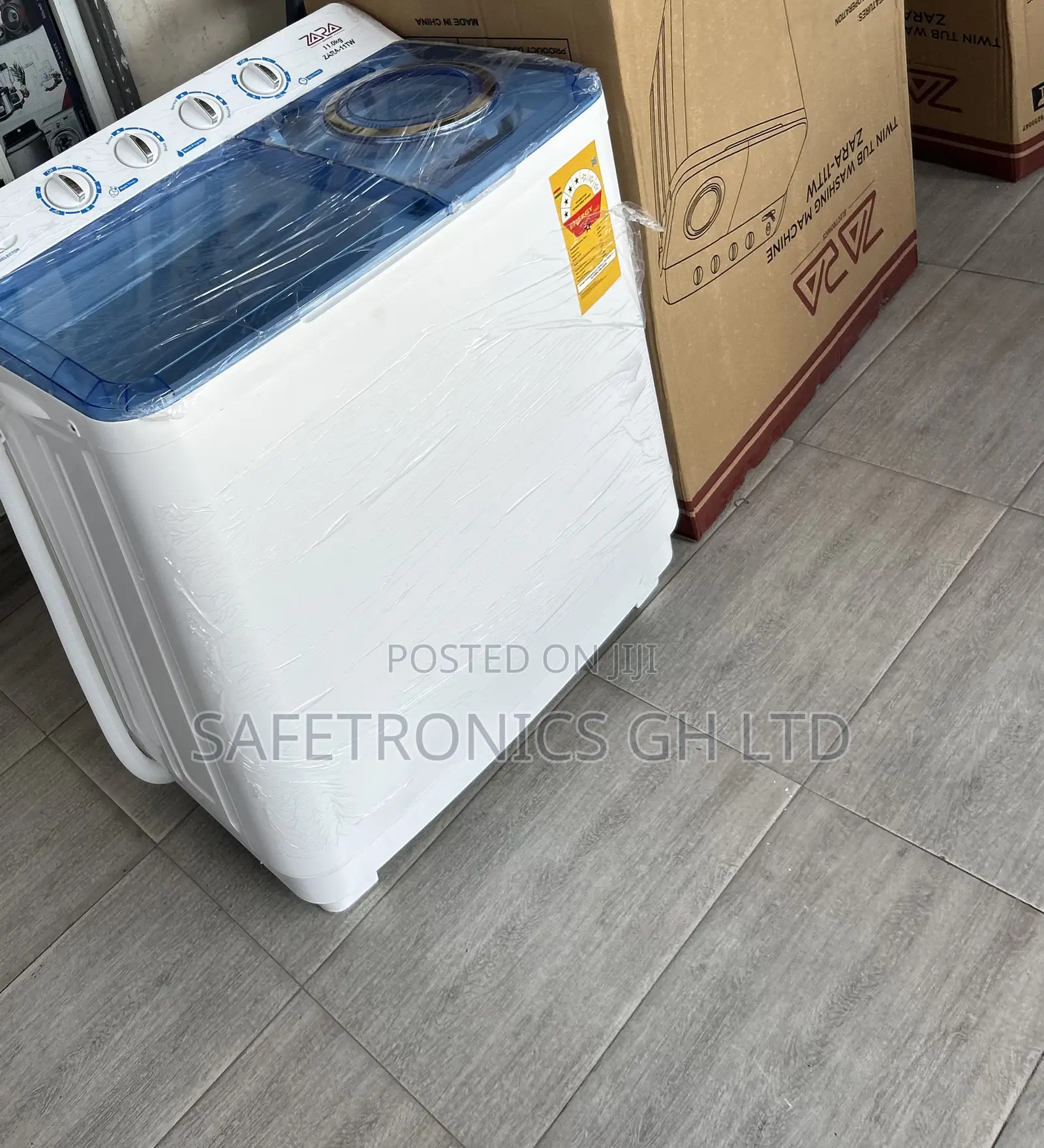 Authentic White/Blue Zara Twintub Semiautomatic 11kg Washer
