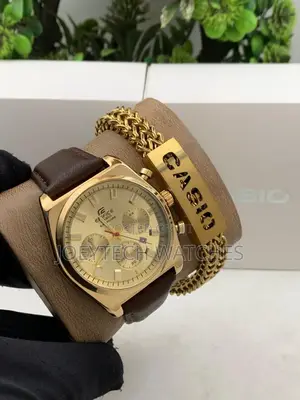 Leather Watch With Bracelet Set