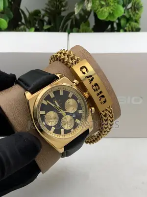 Leather Watch With Bracelet Set