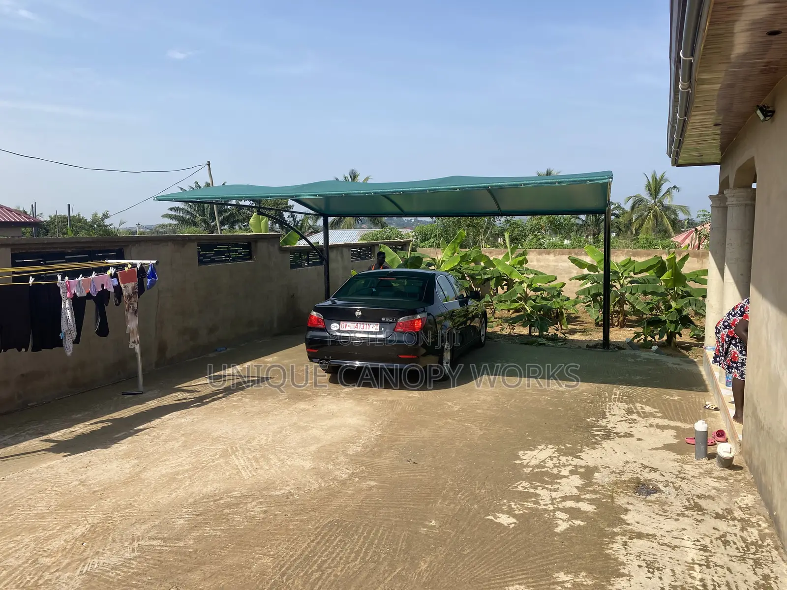 All Green Black Car Tent