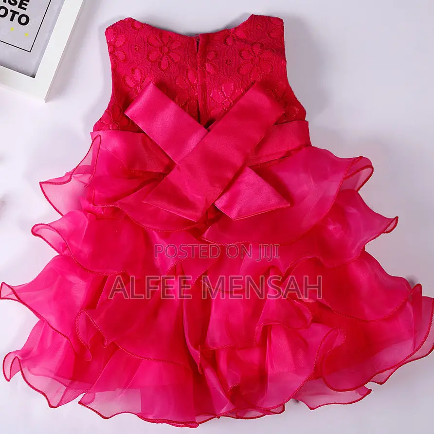 Pink Fashionable Princess Lace Dress