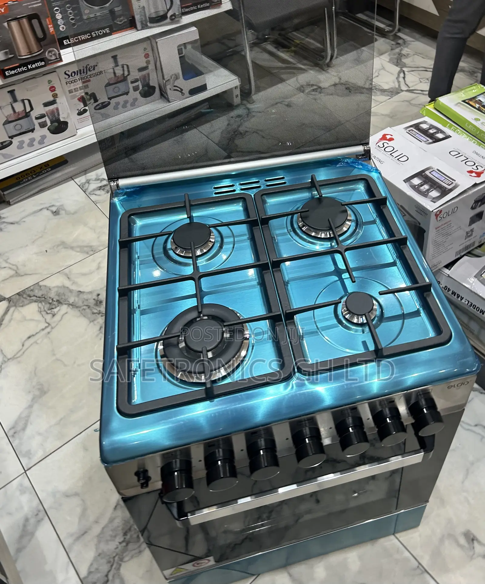 High Reliable 60x60 4 Gas Cooker Oven Grill Eldo Sliver