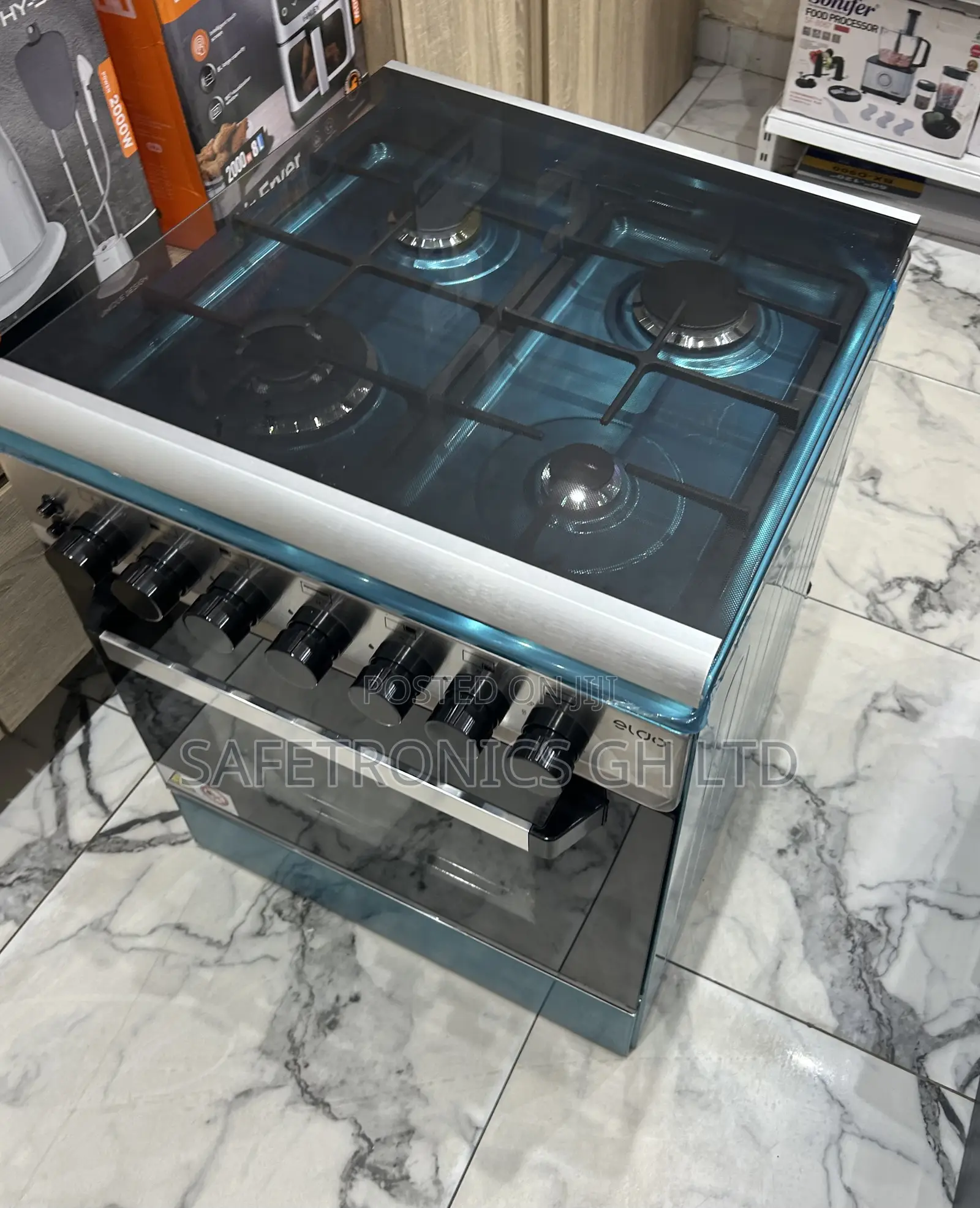 Newly Bulky 4 Gas Cooker Oven Eldo Rotisserie Silver 60x60