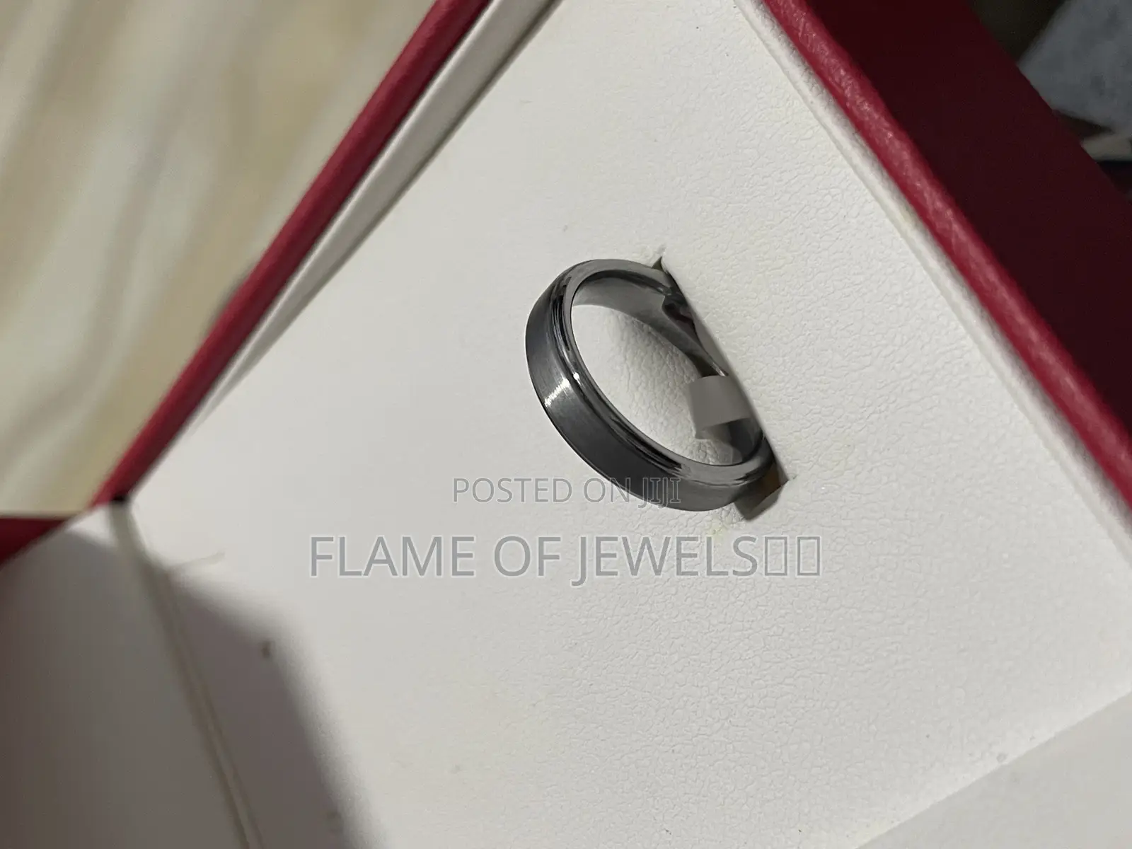 No Fade Dark Silver Men Wedding Band