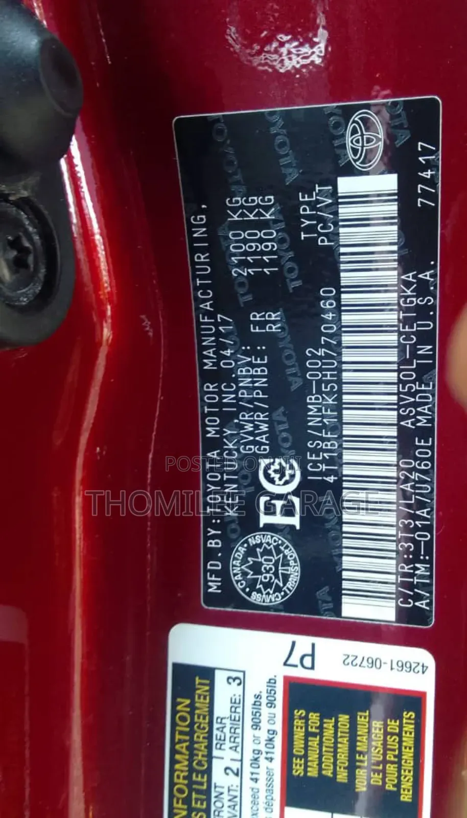 Toyota Camry XLE 4dr Sedan (2.5L 4cyl 6A) 2017 Red