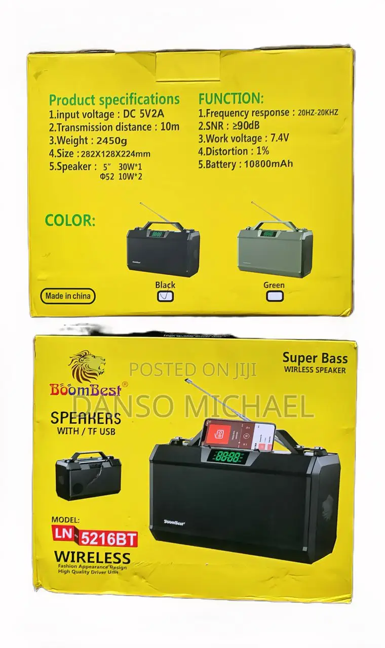 Boombest Bluetooth Speaker Ln-5216bt