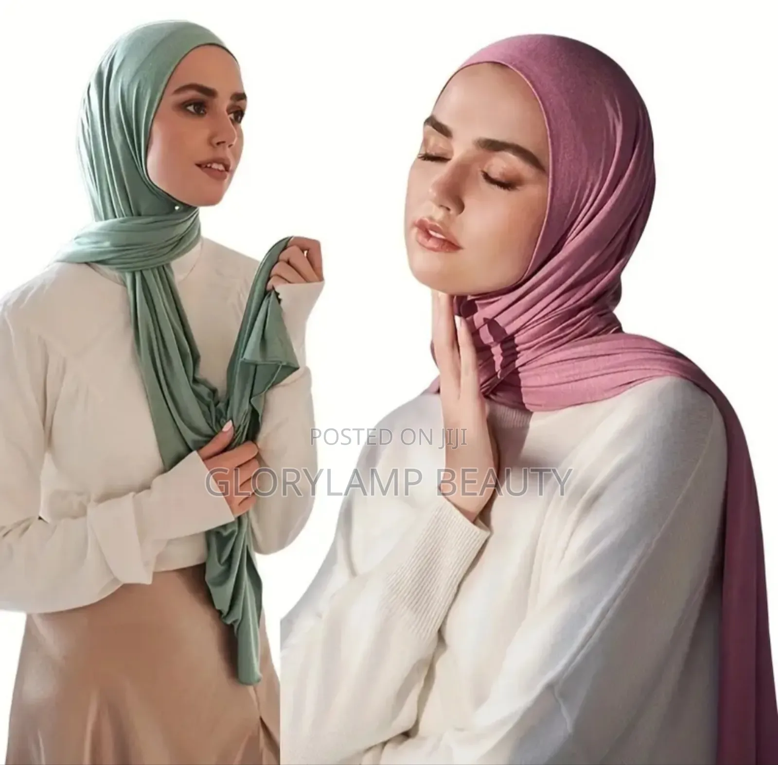 Elegant Plain Chiffon Hijab Scarf - White - Lightweight Breathable