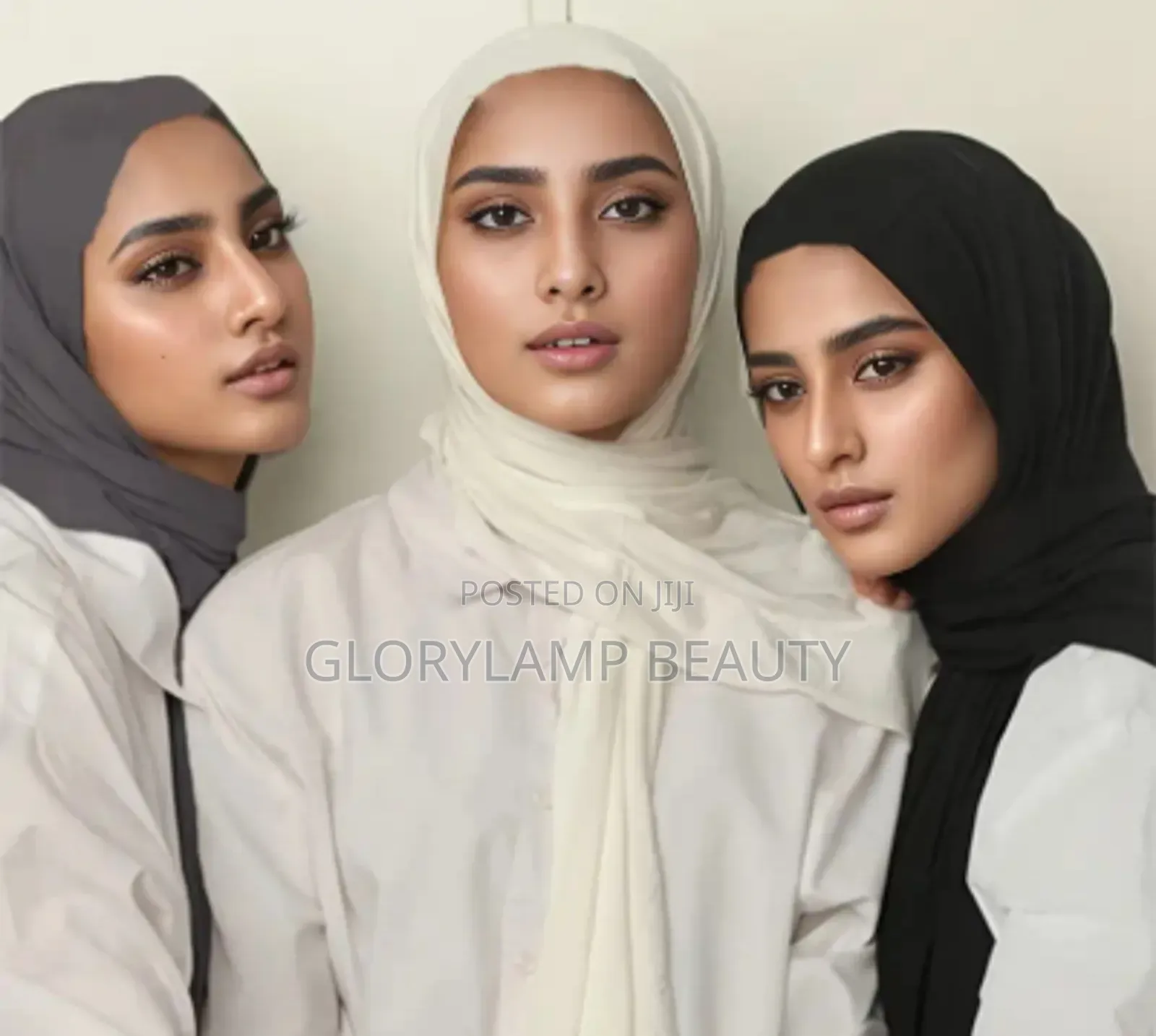 Elegant Plain Chiffon Hijab Scarf - White - Lightweight Breathable