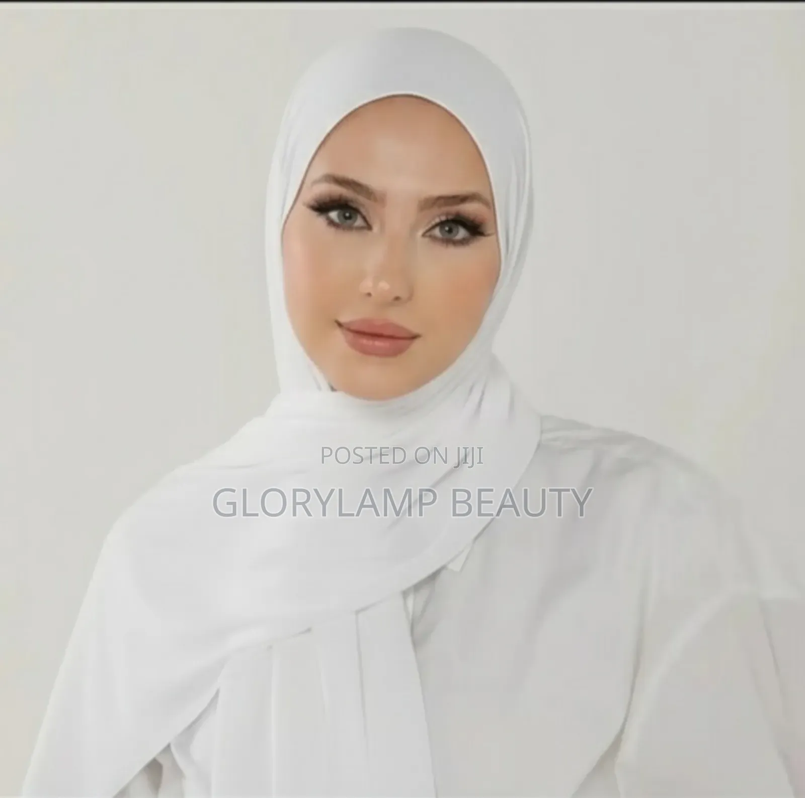 Elegant Plain Chiffon Hijab Scarf - White - Lightweight Breathable