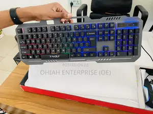 Brand New Rugged Gamers Keyboard Mouse With Rainbow Colors Backlight