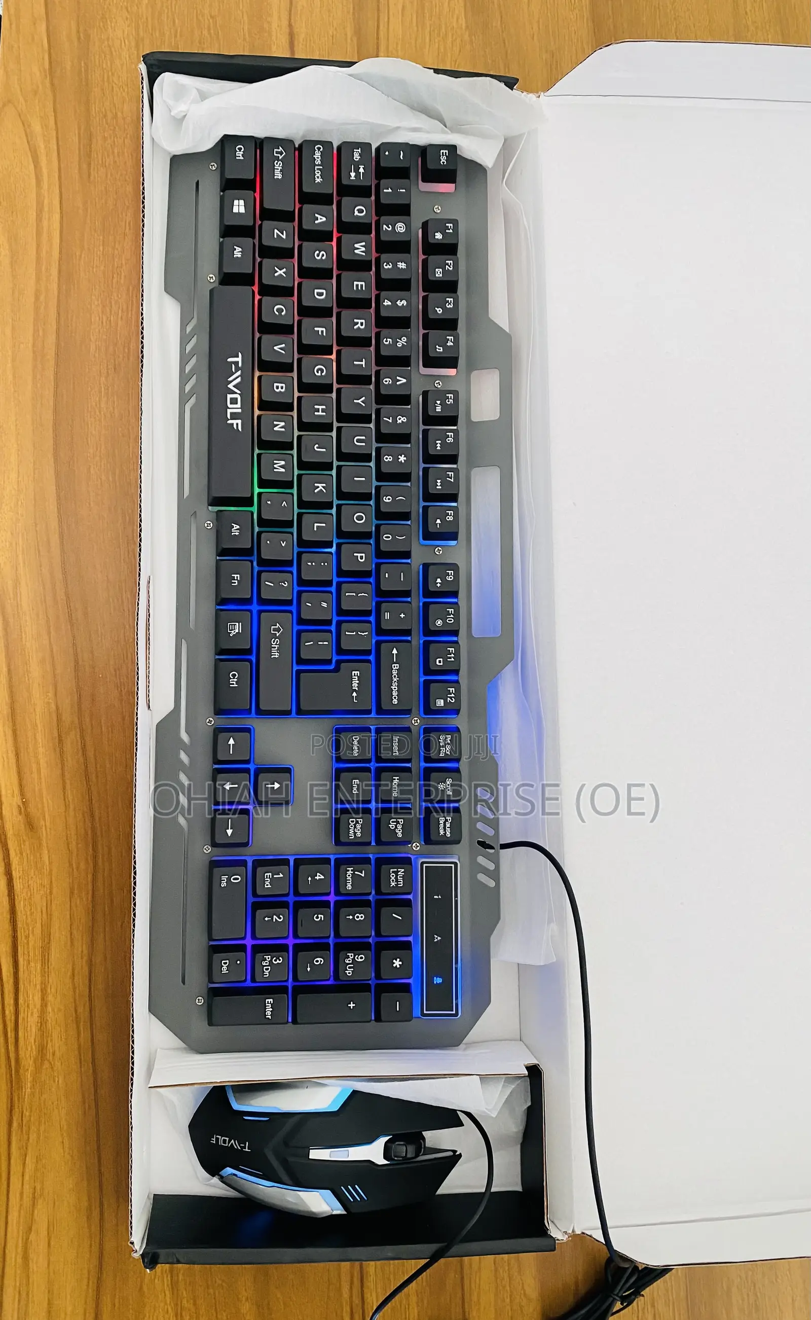 Brand New Rugged Gamers Keyboard Mouse With Rainbow Colors Backlight