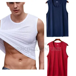 Men’S Lightweight Mesh Cotton Singlet / Vest– Breathable