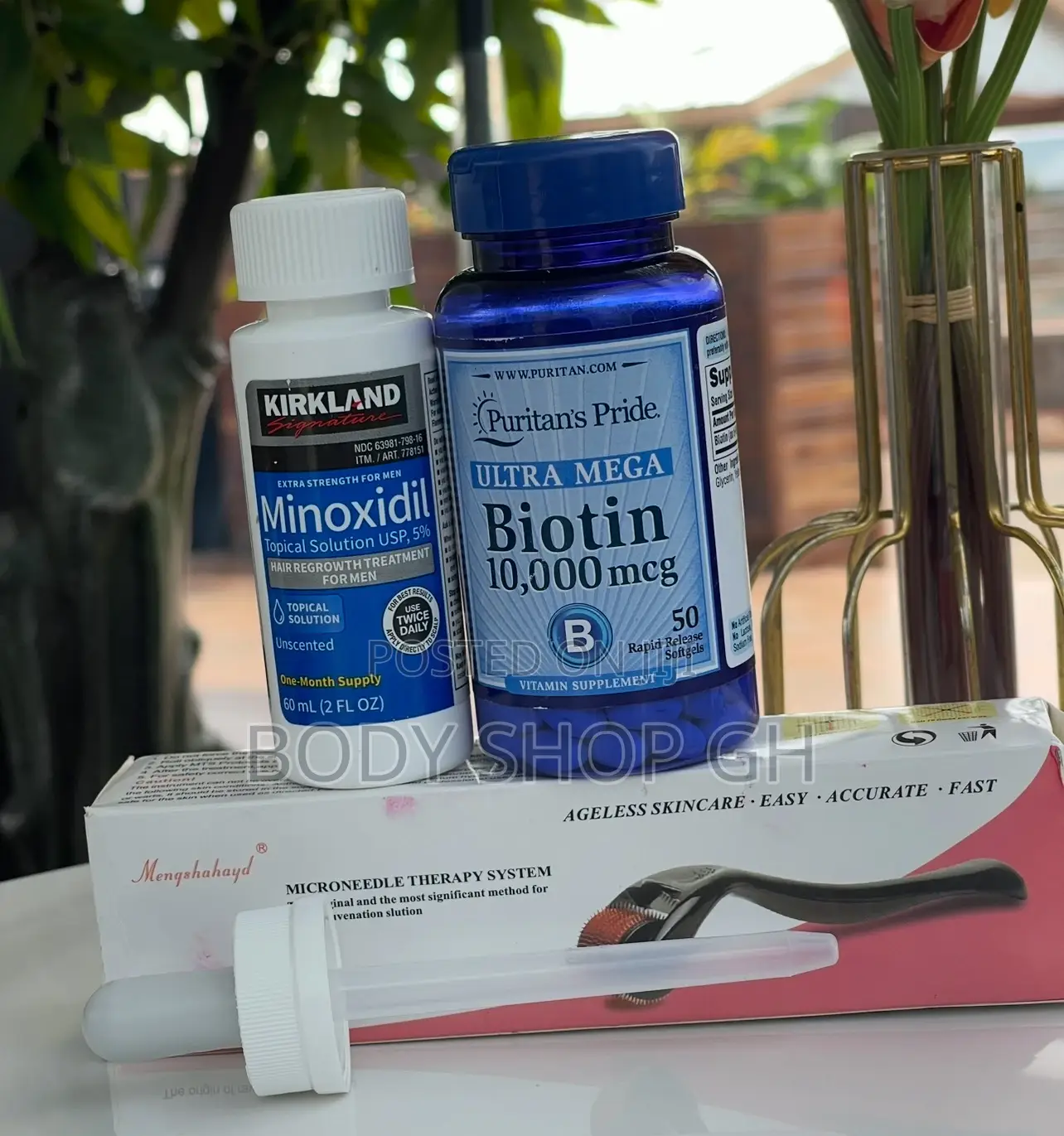 Kirkland + Derma Roller + Biotin for Beard, Hairline and Baldness