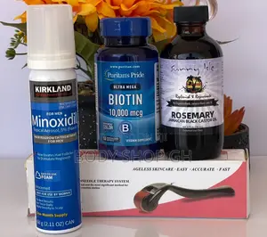 Kirkland Foam + Biotin + Derma Roller +Rosemary Oil for Hair and Beard