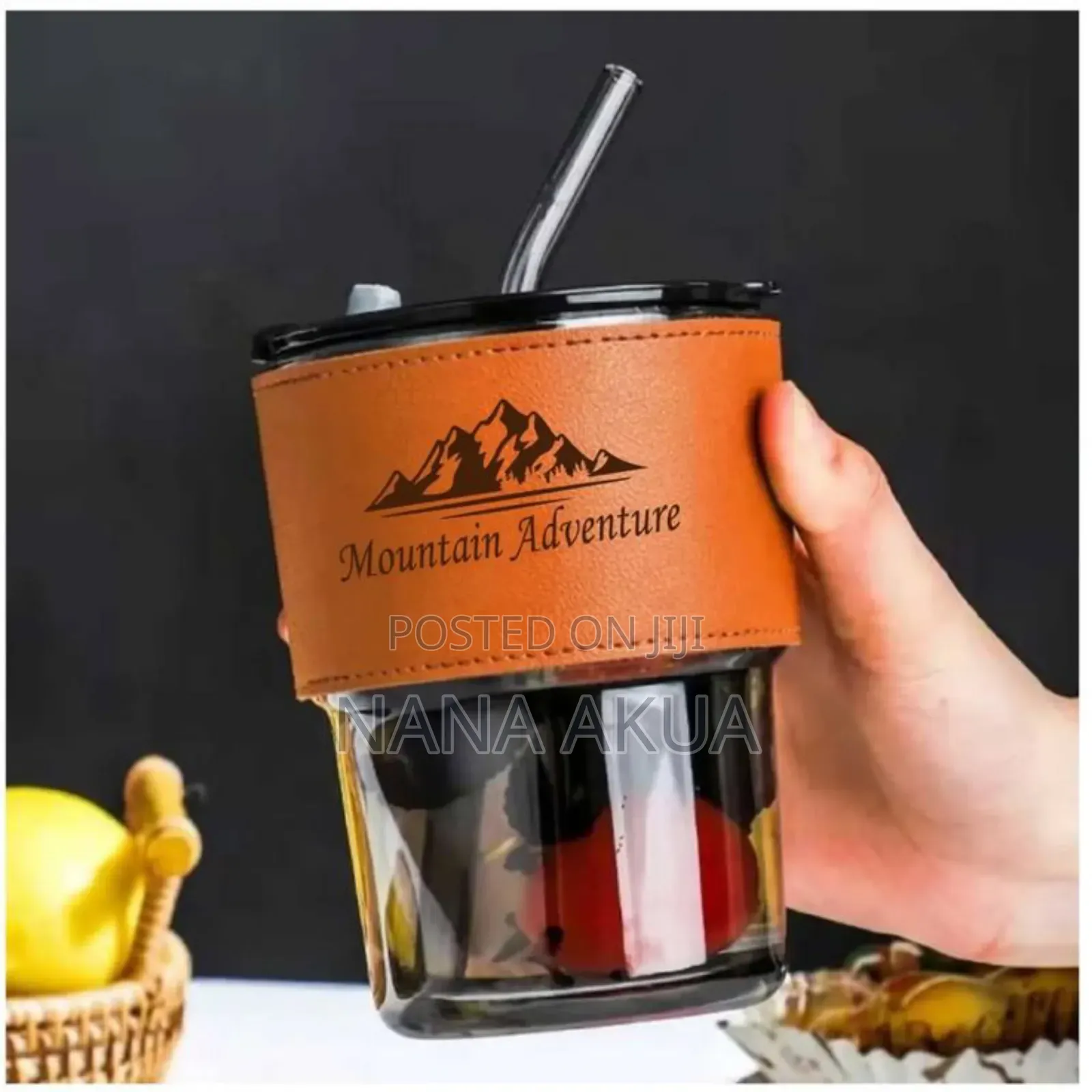 Customised Glass Cup With Leather As Souvenir