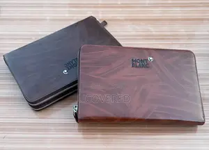 Montblanc Men’S Large Double Zip Leather Clutch Bag