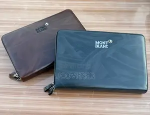 Montblanc Men’S Large Double Zip Leather Clutch Bag