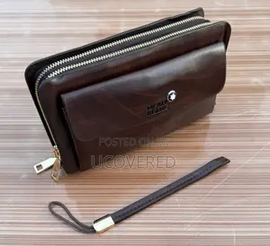 Montblanc Men’S Leather Small Clutch Bag / Cell Phone Holster