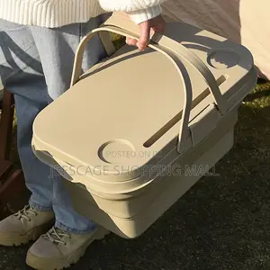 Folding Collapsible Picnic Basket With Lid And Table
