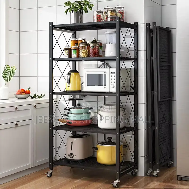 5-Tier Foldable Metal Storage Shelving Unit.