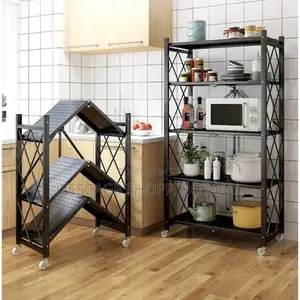 5-Tier Foldable Metal Storage Shelving Unit.