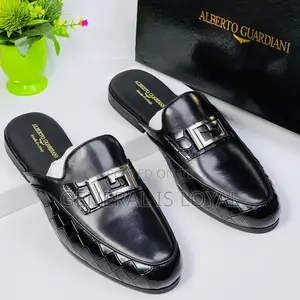 Alberto Gilardino Black Leather Men’S Halfshoe