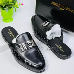 Alberto Gilardino Black Leather Men’S Halfshoe