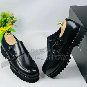 Oggi Men Black Monks Trap High Sole Shoe