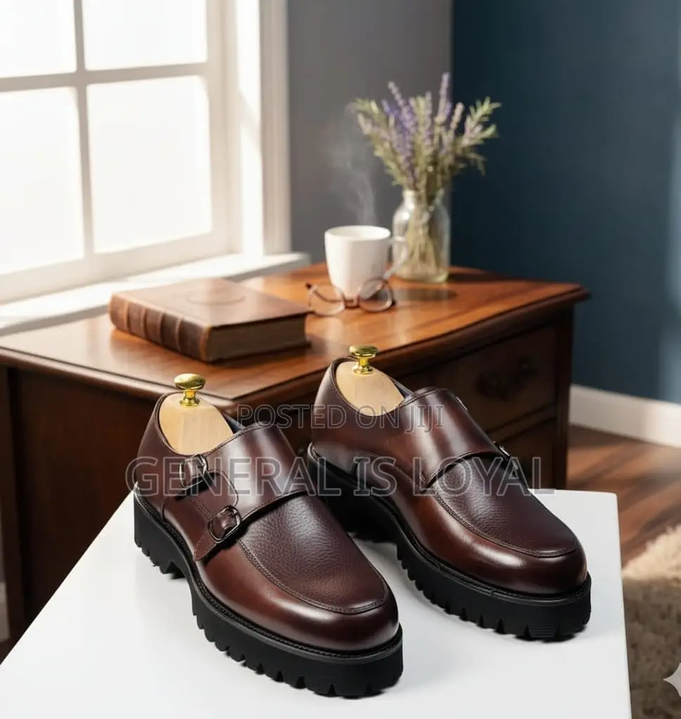 Oggi Men Coffee Monks Trap High Sole Shoe