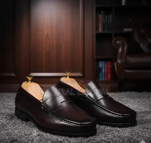 Hermes Coffee Mens Penny Loafers Shoe