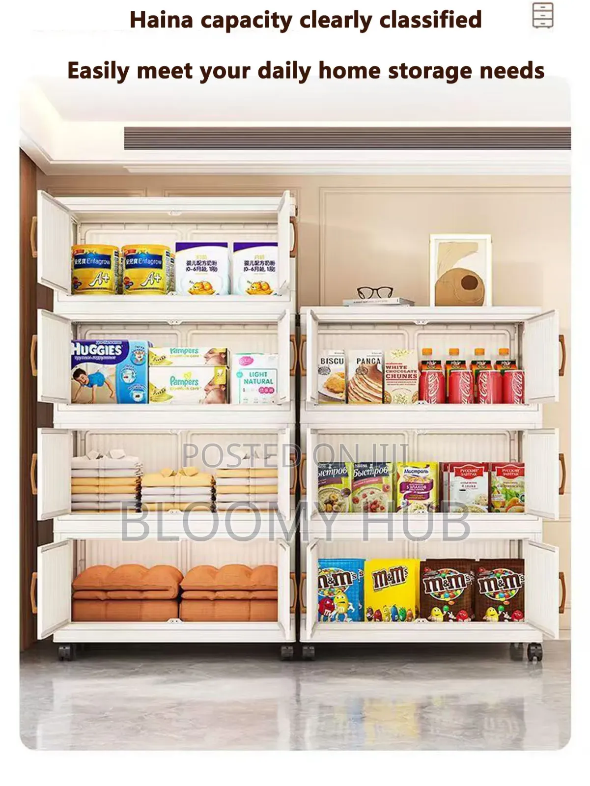 Plastic Foldable Wardrobe / Storage Cabinet (5 Layers)