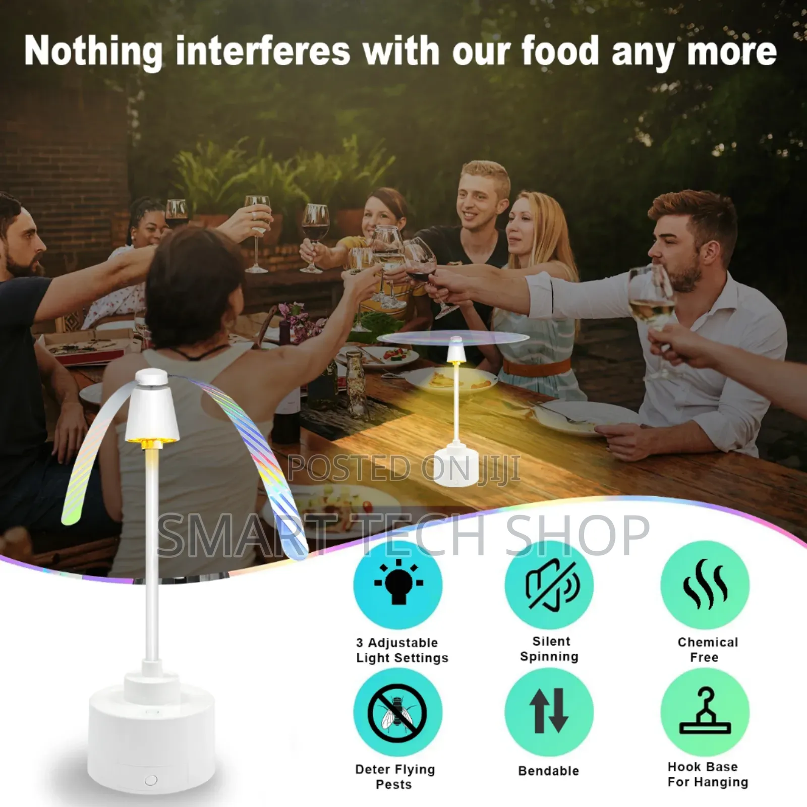 Fly Repeller Portable Mosquito Repellent Fan With Lighting.