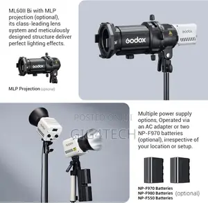 Godox Ml60iibi Bi-Color Led Monolight Kit1 and Ak-B01 Battery Handgrip