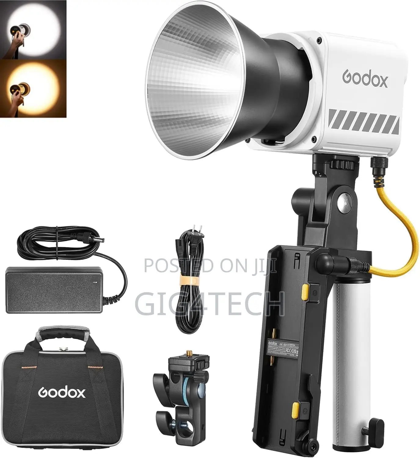 Godox Ml60iibi Bi-Color Led Monolight Kit1 and Ak-B01 Battery Handgrip