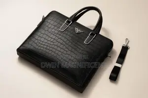 Unisex Waterproof Leather Briefcase Shoulder Laptop Business Bag.