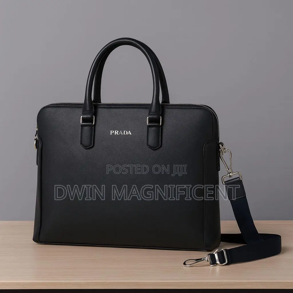Unisex Waterproof Leather Briefcase Shoulder Laptop Business Bag.